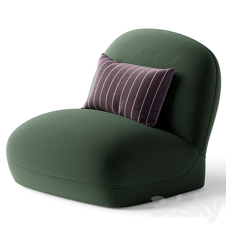 Tangyuan Lounge Chair 3DS Max Model - thumbnail 2