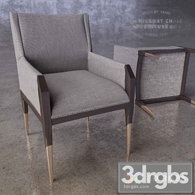 Tate Armchair Gilded Legs 3dsmax Download - thumbnail 1