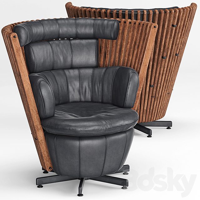 Tavarua Arm Chair Tavarua Ottoman 3ds Max - thumbnail 2