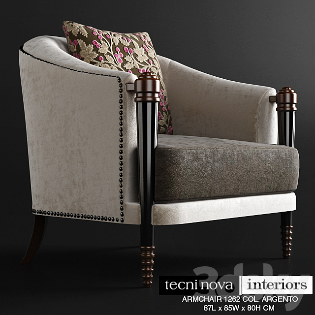 TECNINOVA-1262 ARMCHAIR COL. ARGENTO 3DSMax File - thumbnail 1