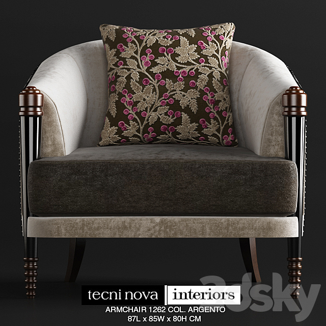 TECNINOVA-1262 ARMCHAIR COL. ARGENTO 3DSMax File - thumbnail 2