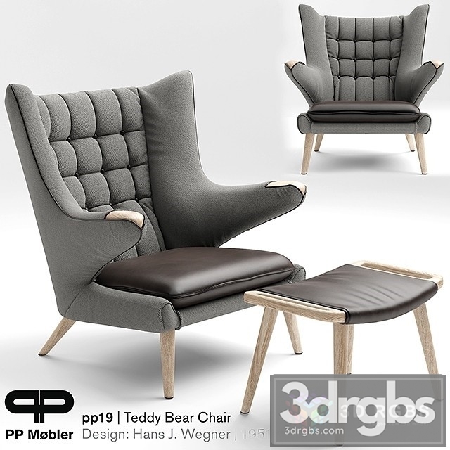 Teddy Bear Armchair 3dsmax Download - thumbnail 1