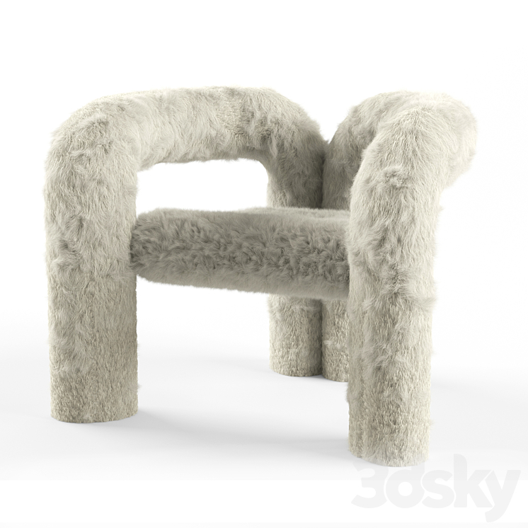 Teddy chair 3DS Max Model - thumbnail 1