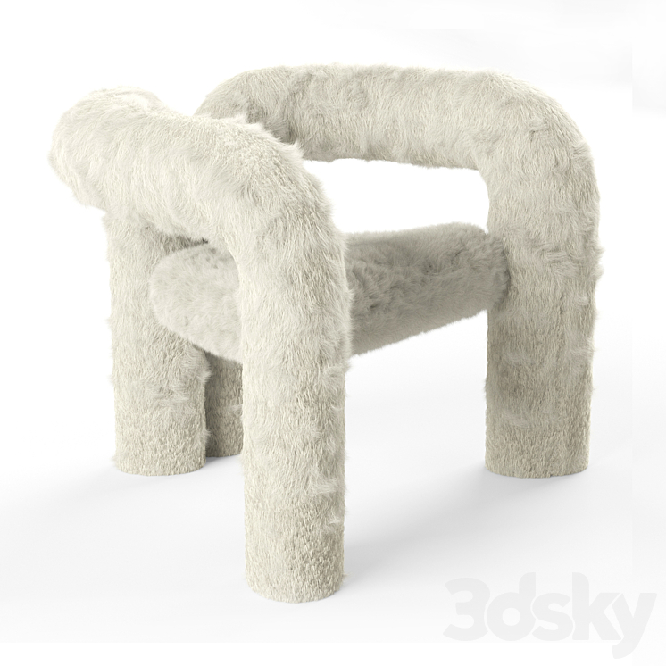 Teddy chair 3DS Max Model - thumbnail 2