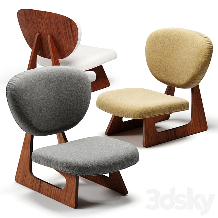 Tendo Mokko Lounge Chair 3DS Max Model - thumbnail 1