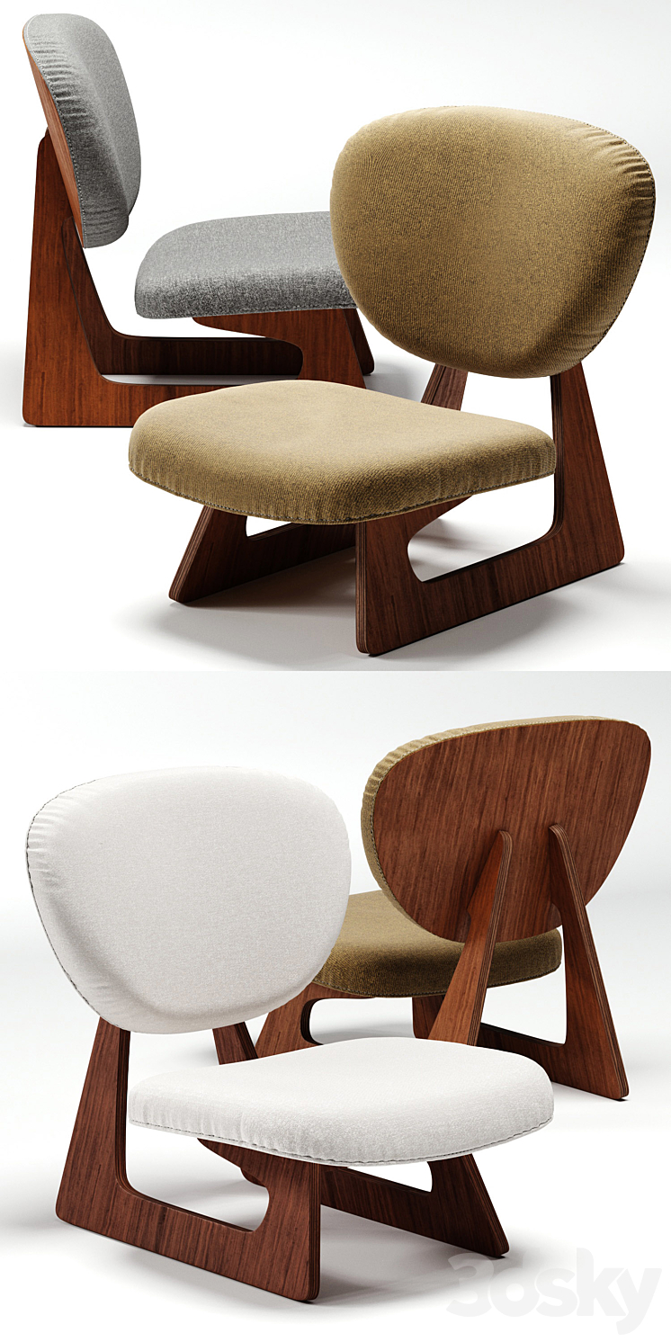 Tendo Mokko Lounge Chair 3DS Max Model - thumbnail 2