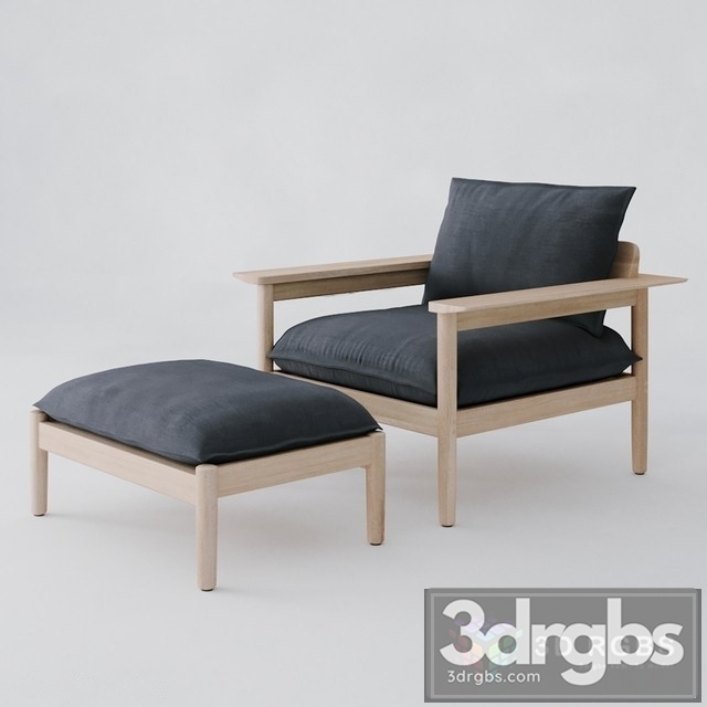 Terassi Lounge Chair Ottoman 3dsmax Download - thumbnail 1