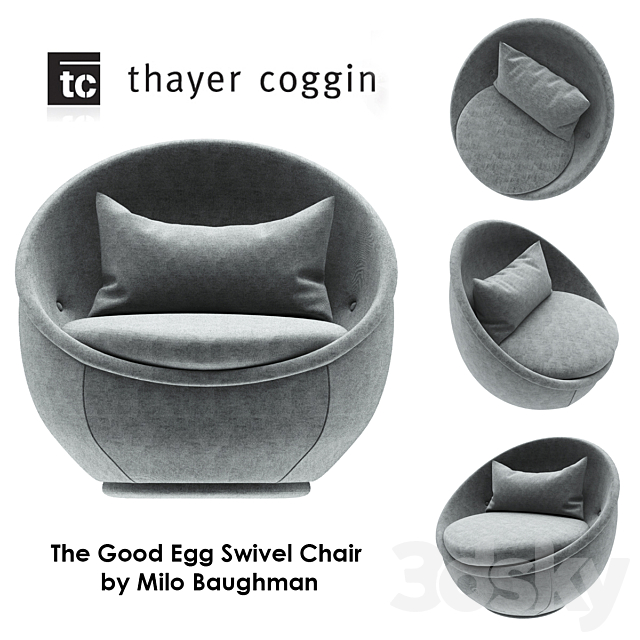 The Good Egg Swivel Chair by Milo Baughman 3ds Max - thumbnail 1