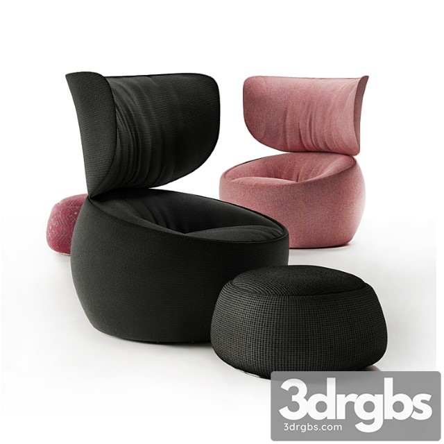 The hana armchair wingback 3dsmax Download - thumbnail 1