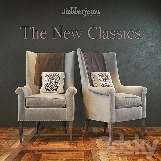 The New Classics Armchair (4 materials) 3DS Max Model - thumbnail 1