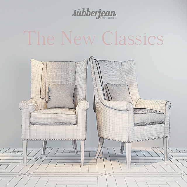 The New Classics Armchair (4 materials) 3DS Max Model - thumbnail 3