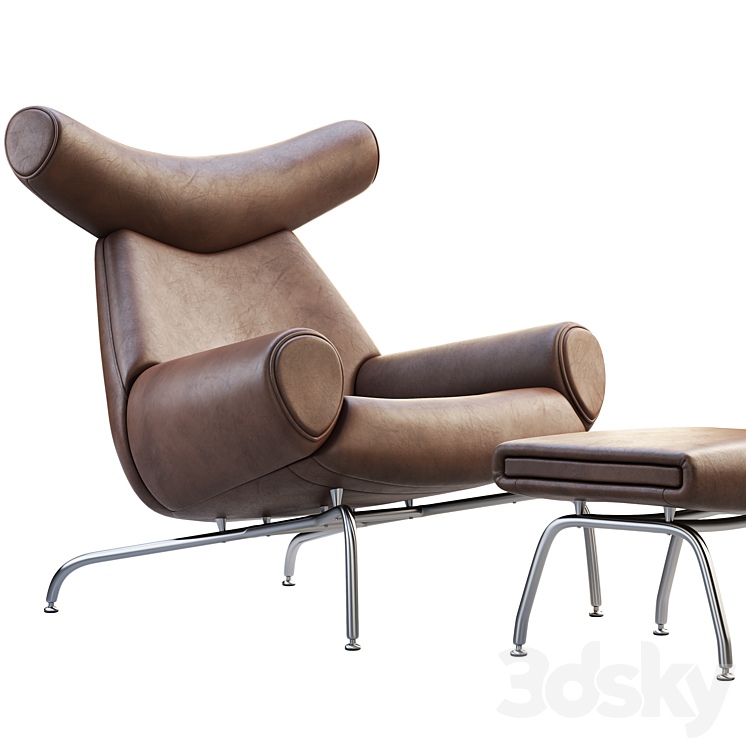 The Ox Chair and Ottoman 3DS Max - thumbnail 1