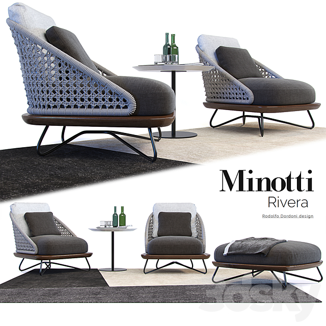 The Rivera Armchair _ Minotti Rivera Armchair 3ds Max - thumbnail 1