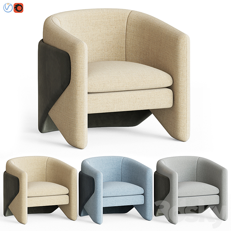 Thea chair west elm 3DS Max - thumbnail 1