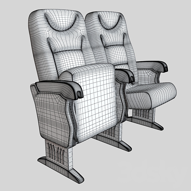 theater seating 3DS Max Model - thumbnail 2