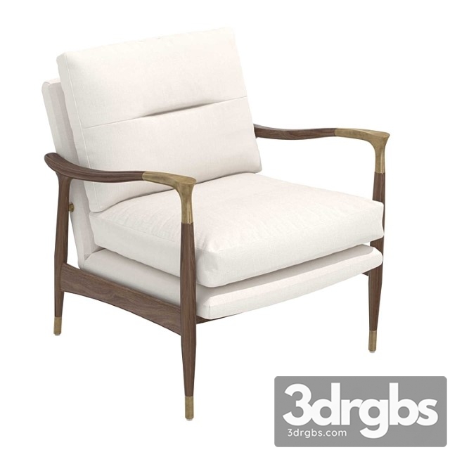 Theodore arm chair natural linen soho home 3dsmax Download - thumbnail 1