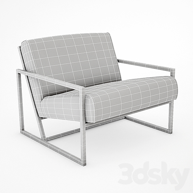 Thin Frame Lounge Chair 3ds Max - thumbnail 3