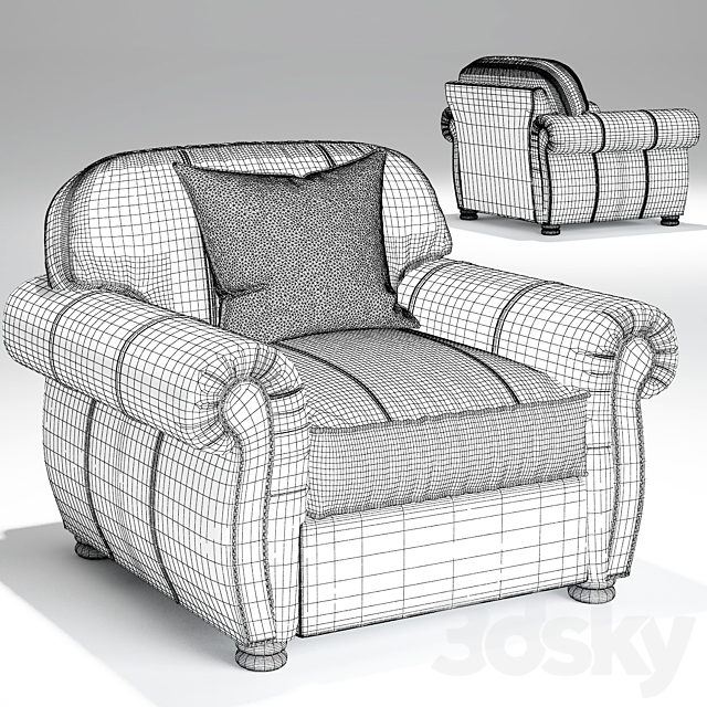 Thomasville _ Benjamin Armchair 3ds Max - thumbnail 2