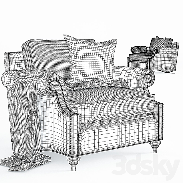 Thomasville Ancil Armchair 3DSMax File - thumbnail 2