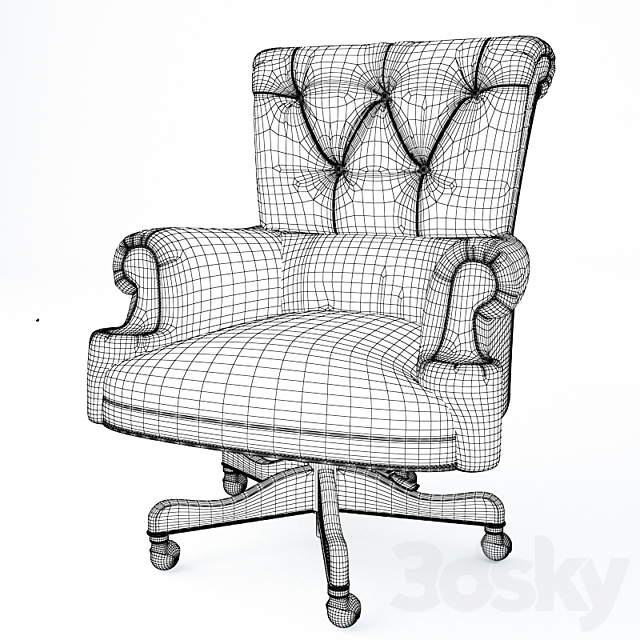 Thomasville Desk chair 3DS Max Model - thumbnail 2