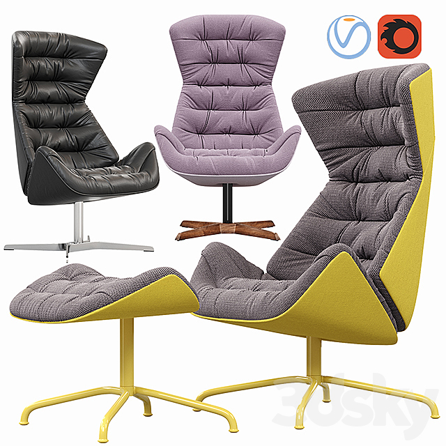 Thonet lounge chair 808 3ds Max - thumbnail 1