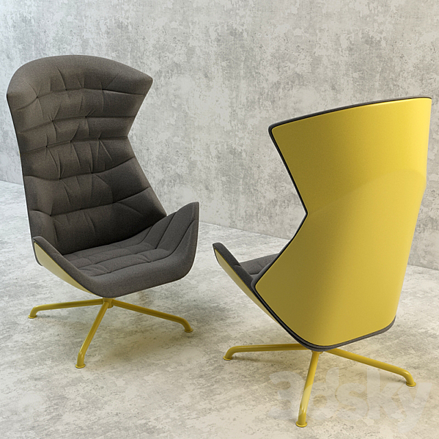 THONET Lounge chair 808 3DS Max Model - thumbnail 2