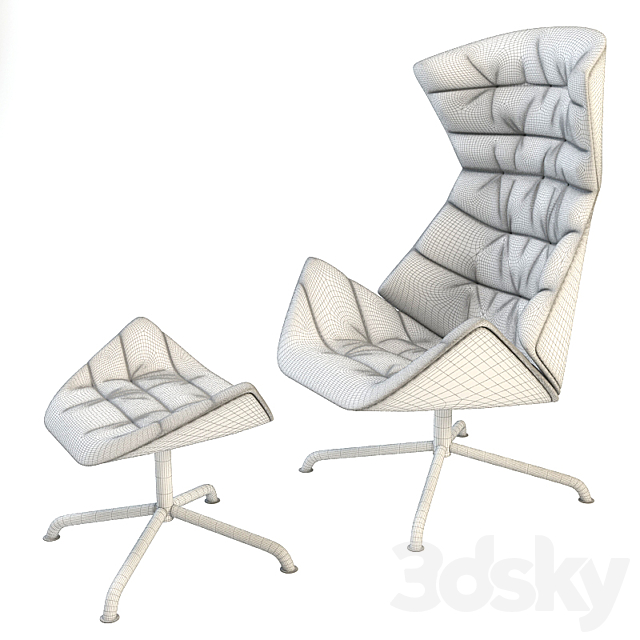 THONET Lounge chair 808 3DS Max Model - thumbnail 3