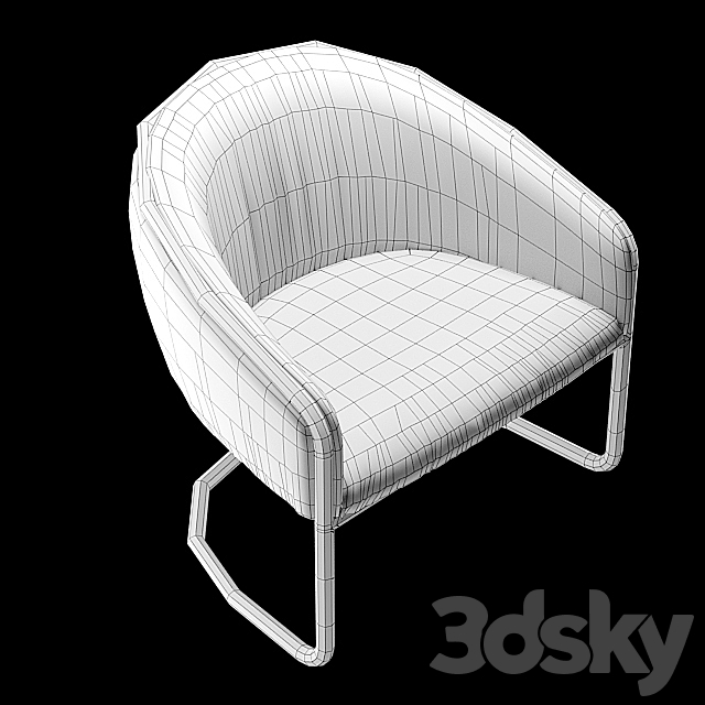 Thonet tubular club chair 3ds Max - thumbnail 2