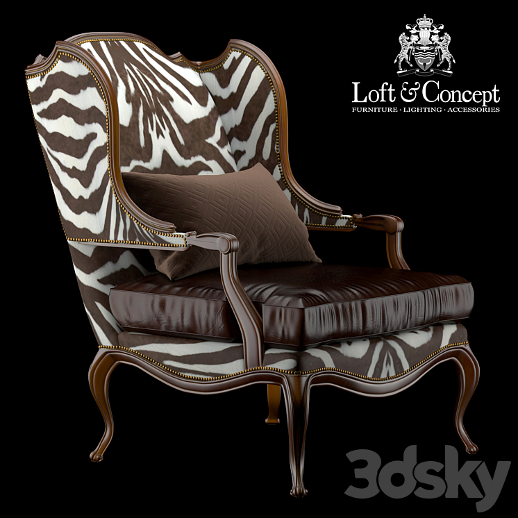 THRONE ZEBRA 3DS Max Model - thumbnail 2