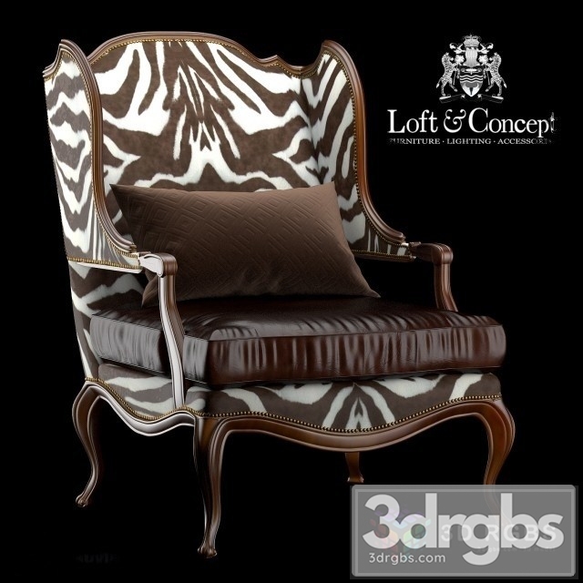 Throne Zebra Armchair 3dsmax Download - thumbnail 1