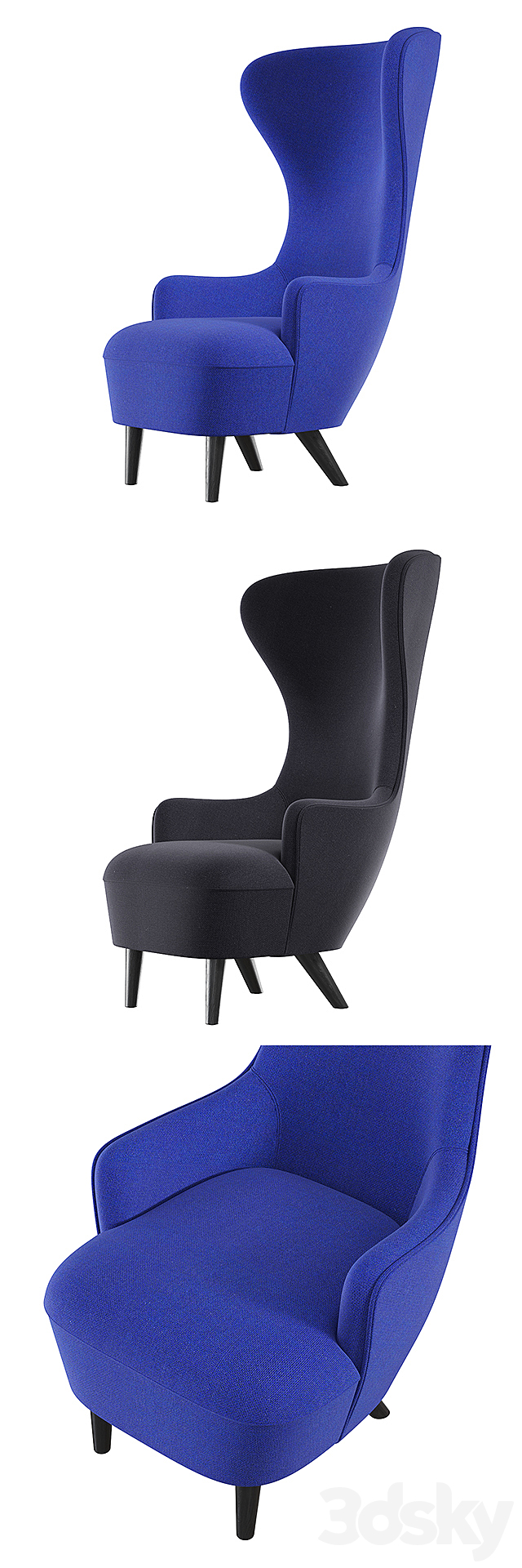 Tom Dixon Wingback Chair 3DSMax File - thumbnail 1