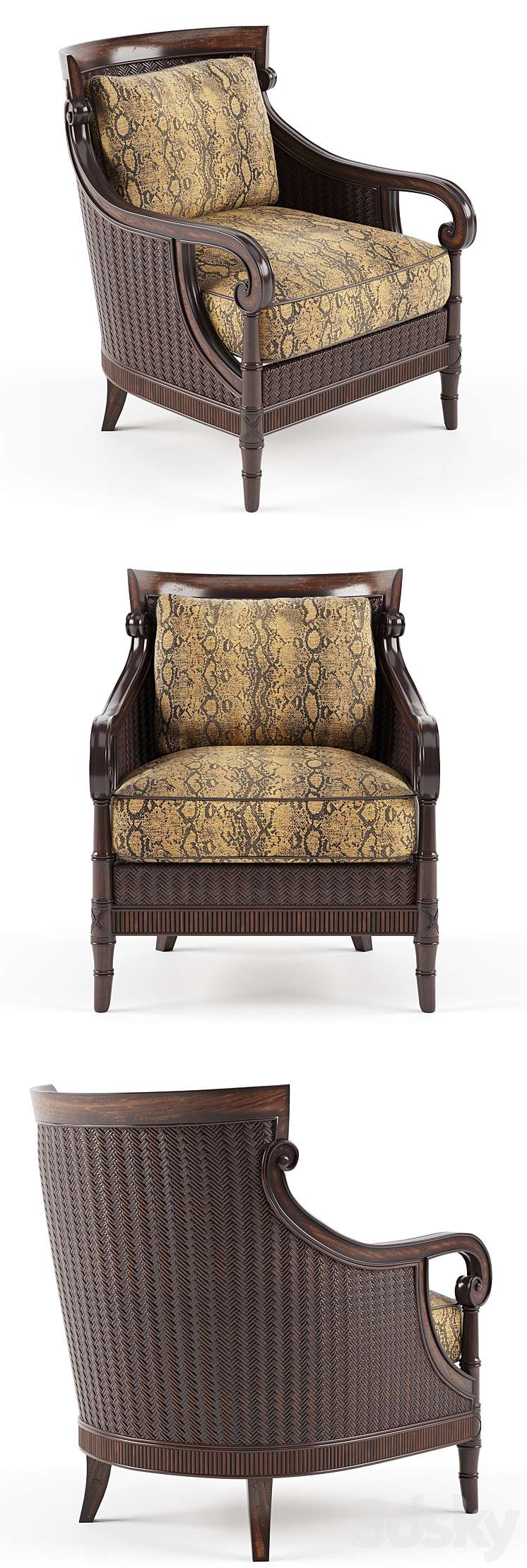 Tommy Bahama Stafford Chair 3DS Max Model - thumbnail 2