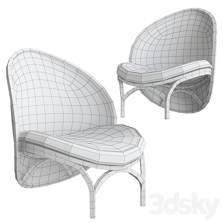 TON Lounge Chair Chips 3DS Max - thumbnail 2