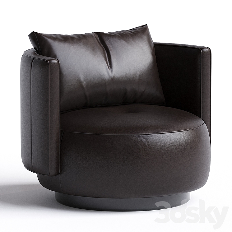 TORII BOLD | Leather armchair by Minotti 3DS Max Model - thumbnail 1