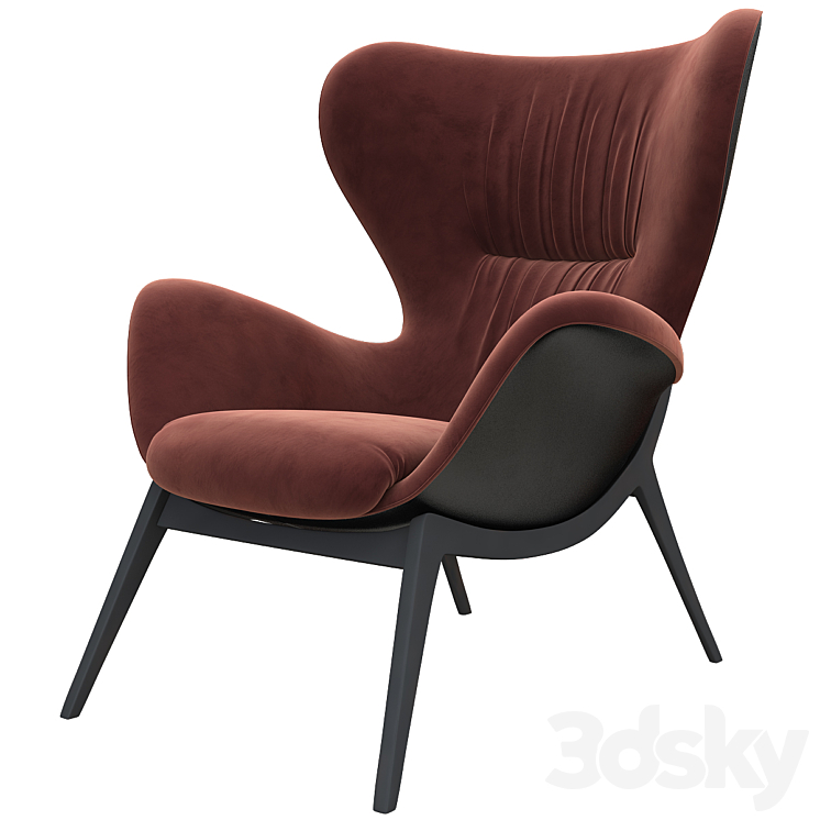 Torre Nirvana High Back Lounge Chair 3DS Max Model - thumbnail 1