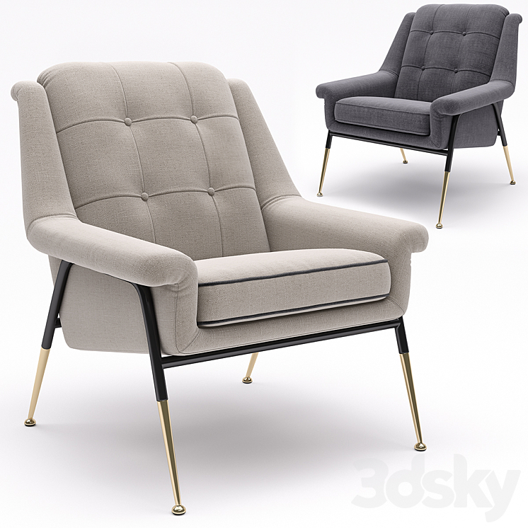 Tosconova armchair witton 3DS Max - thumbnail 2