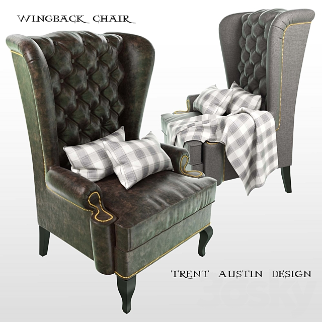 Trent austin design wingback chair (on PRO) 3ds Max - thumbnail 1