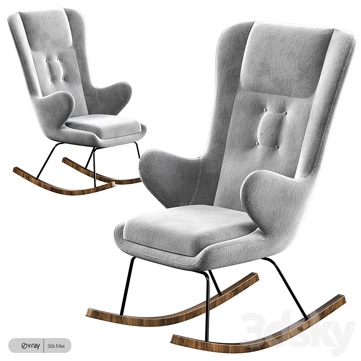 Tresser Rocking Chair 3DS Max Model - thumbnail 1