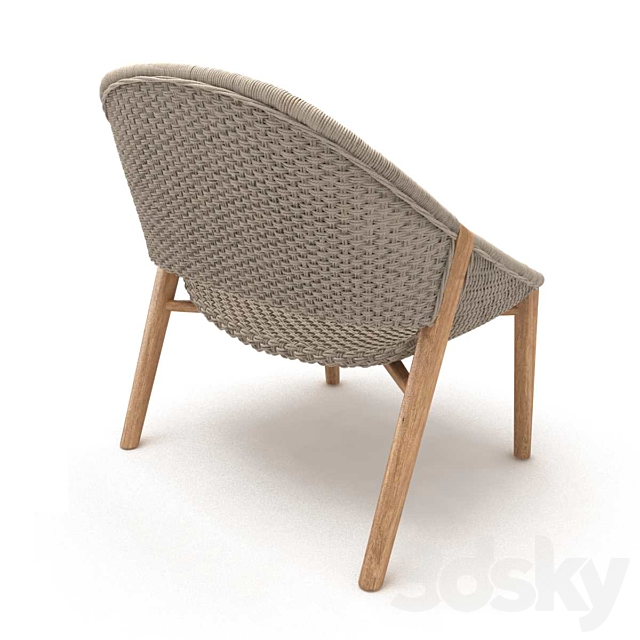 Tribu elio handwoven armchair 3d model 3DS Max Model - thumbnail 2