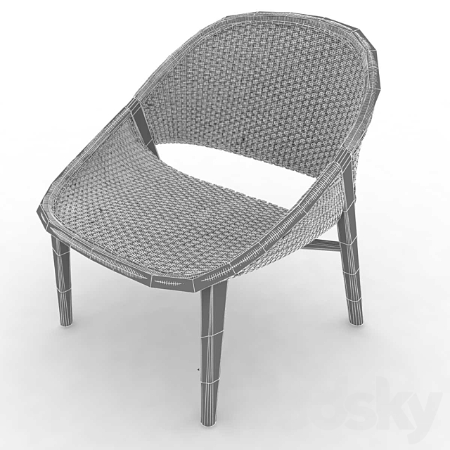 Tribu elio handwoven armchair 3d model 3DS Max Model - thumbnail 3