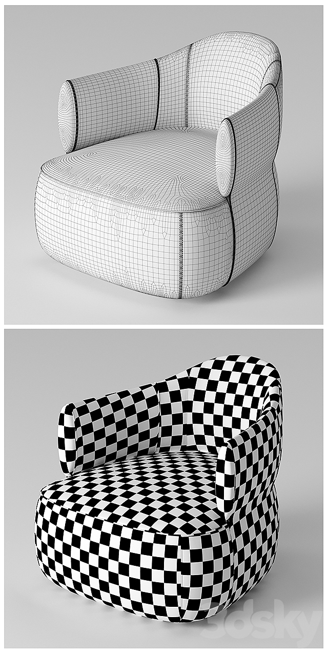 Trussardi armchair Casa Larzia Armchair 3DSMax File - thumbnail 3