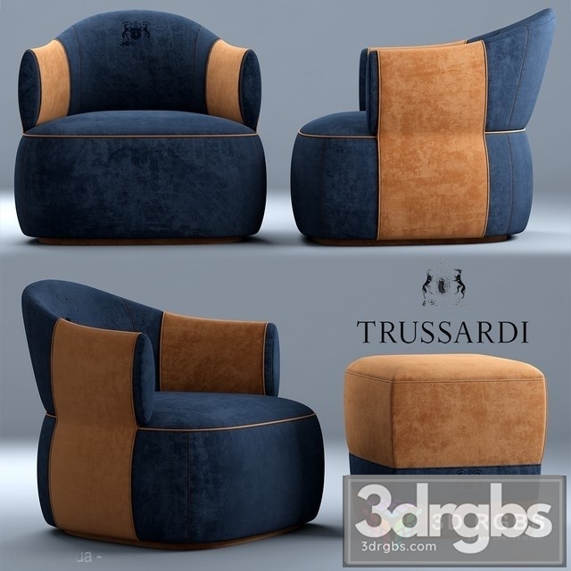 Trussardi Casa Larzia Armchair 3dsmax Download - thumbnail 1