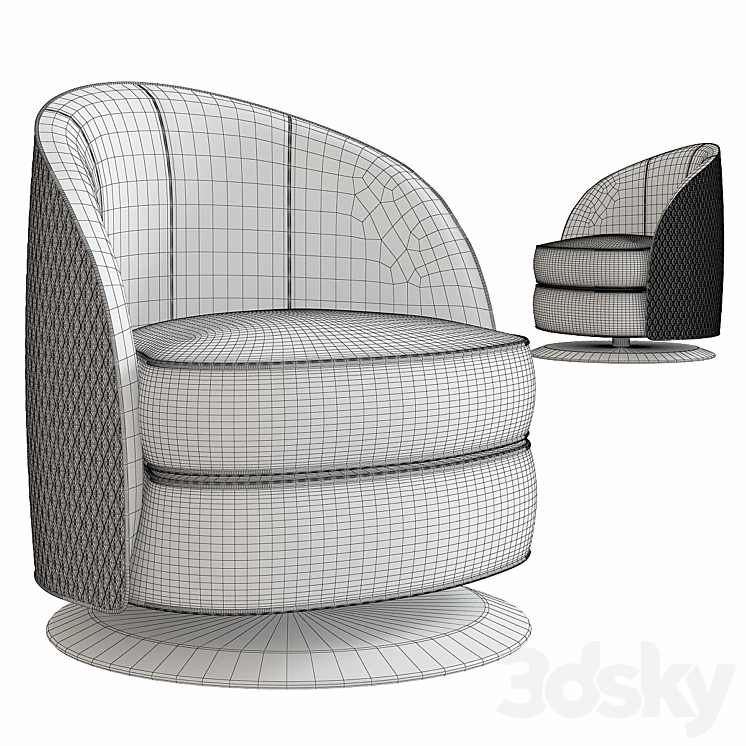 Turri armchair 3DS Max - thumbnail 2