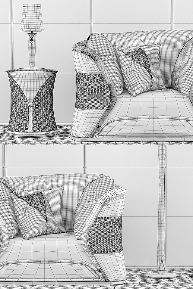 Turri Vogue sofa armchair set 3ds Max - thumbnail 3