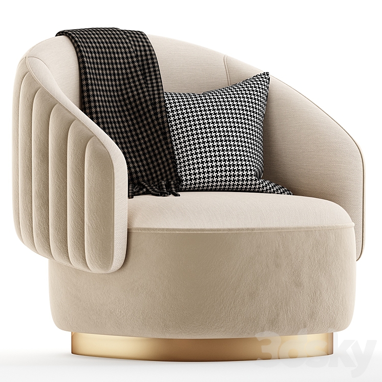 TWIBE Swivel armchair by i4 Mariani 3DS Max Model - thumbnail 1