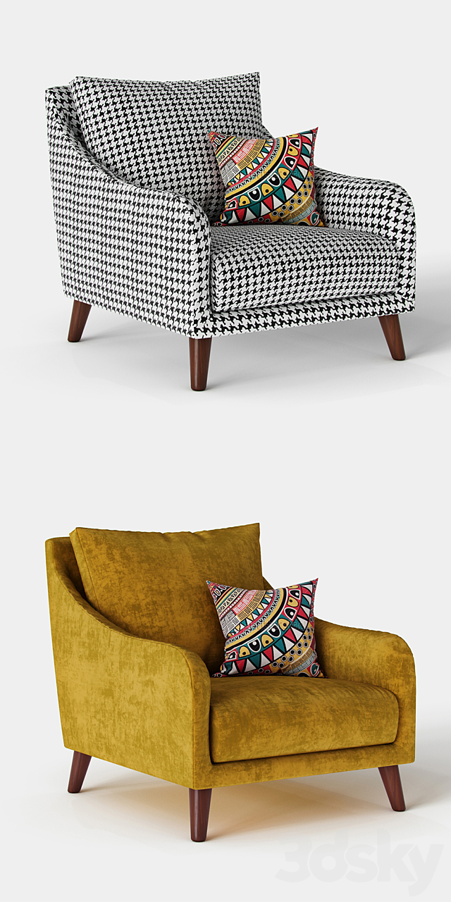 Twils Revival armchair 3ds Max - thumbnail 2