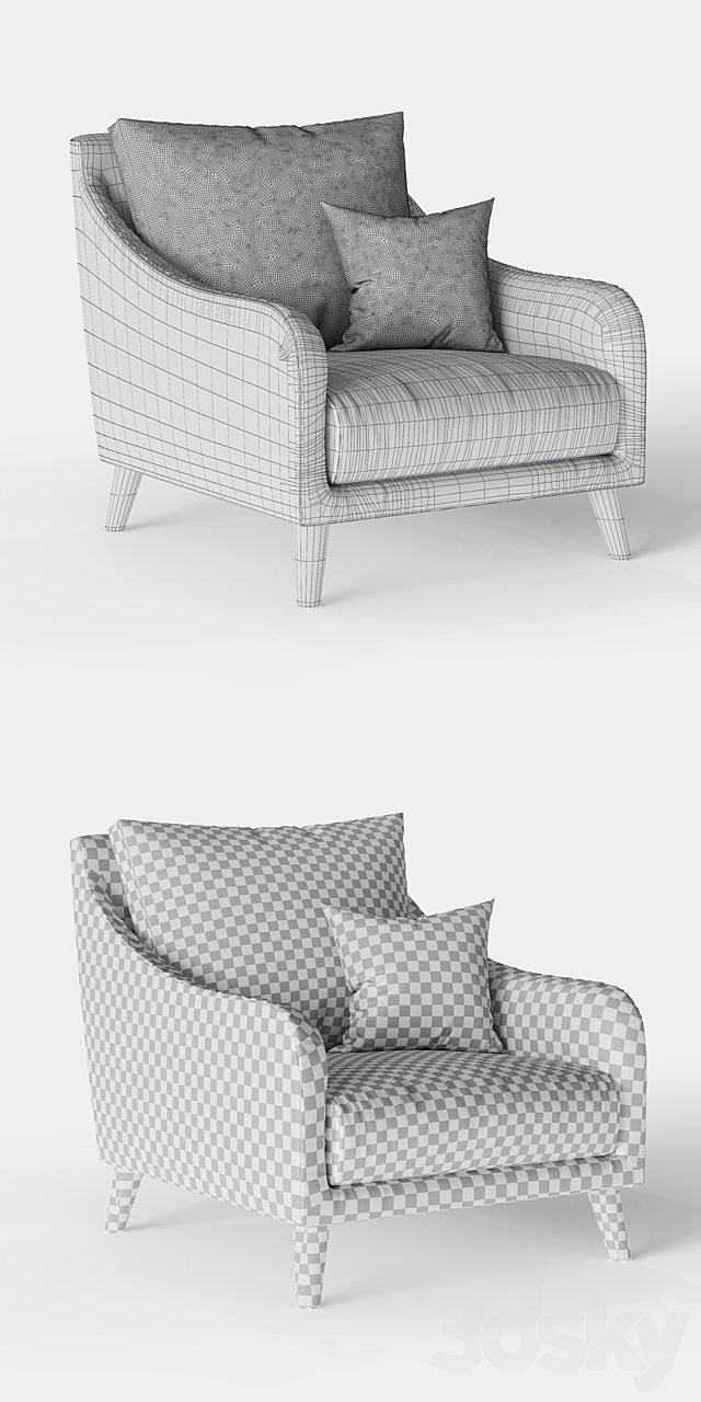 Twils Revival armchair 3ds Max - thumbnail 3