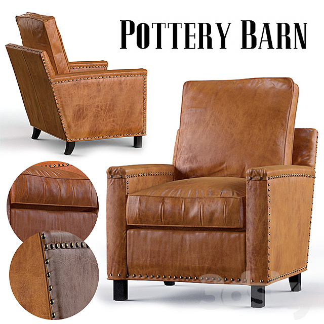 Tyler Leather Armchair | Pottery Barn 3DSMax File - thumbnail 1