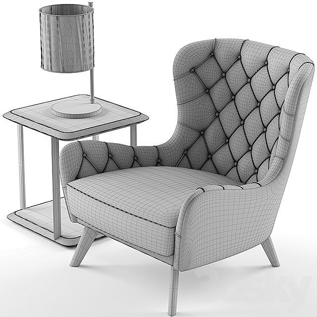 Ulivi Salotti Elisabeth armchair 3ds Max - thumbnail 2