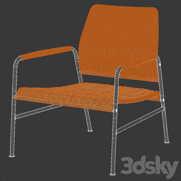 ULRIKSBERG Anthracite rattan chair 3DS Max - thumbnail 2